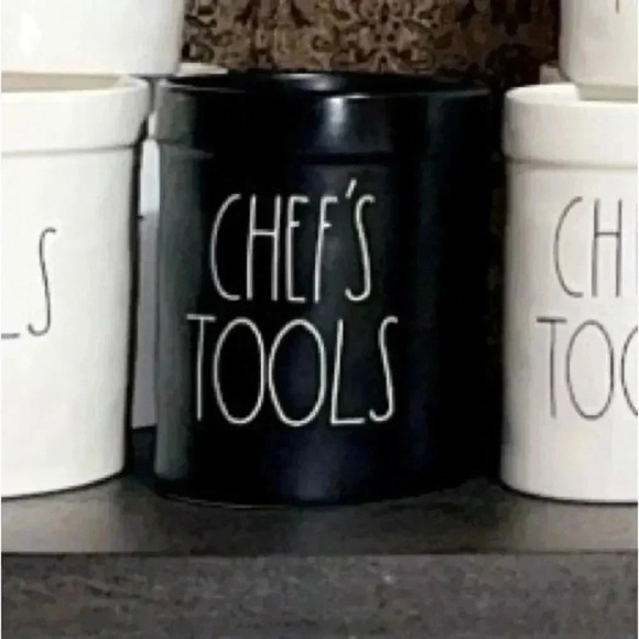 Rae Dunn Collection by Magenta Kitchen Utensil Holder/Crock CHEF’S TOOLS (black) - Picture 1 of 1